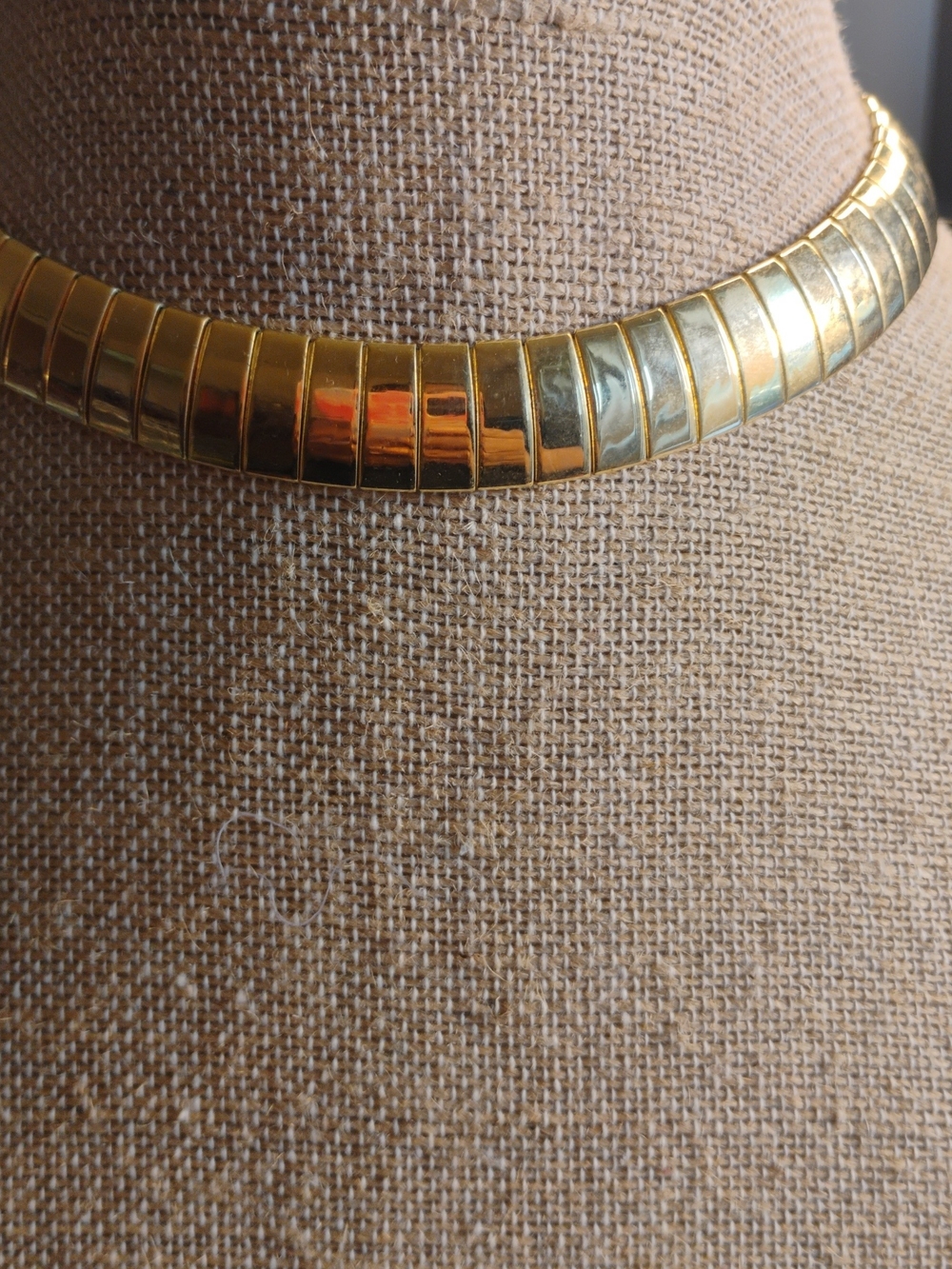 Gold-Tone Ribbed Collar Necklace - Women